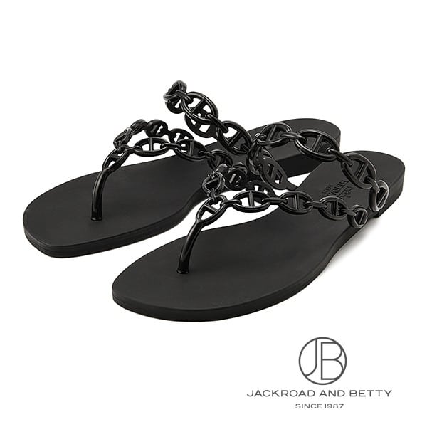 サンダル アイランド ノワール ブラック 黒 36[H241051Z] Sandals Island Noir Black | エルメス 新品  バッグ/財布/小物