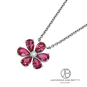 フォーゲット・ミー・ノット ルビー & ダイヤモンド ペンダント[PERPRFFLRFMN] Forget Me Not Ruby & Diamond  Pendant | ハリー・ウィンストン 中古 ジュエリー